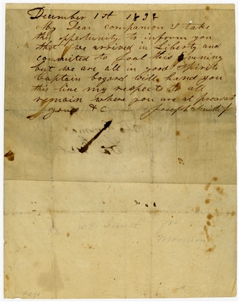 Letter to Emma Smith 1 December 1838 Page 1